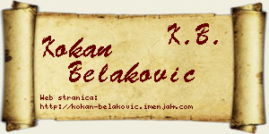 Kokan Belaković vizit kartica